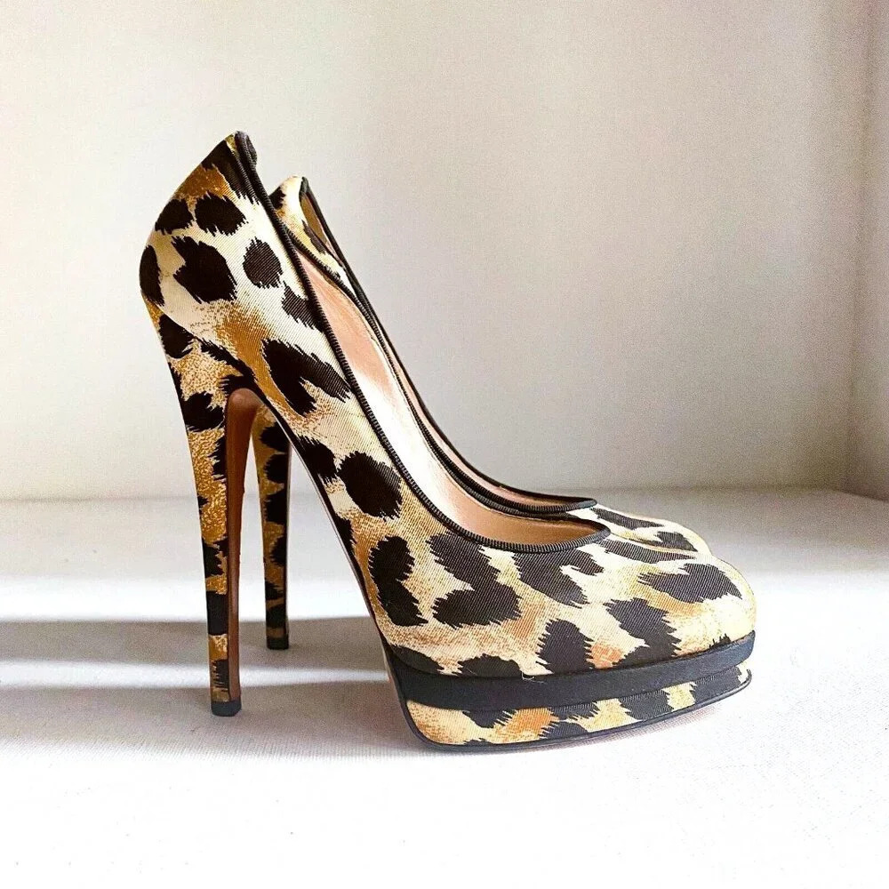Casadei Animal Print Cheetah  Super High Sexy Stiletto Heels 7B